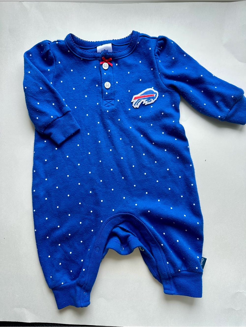 Buffalo Themed Royal Blue Polka Dot Baby One-Piece Bodysuit